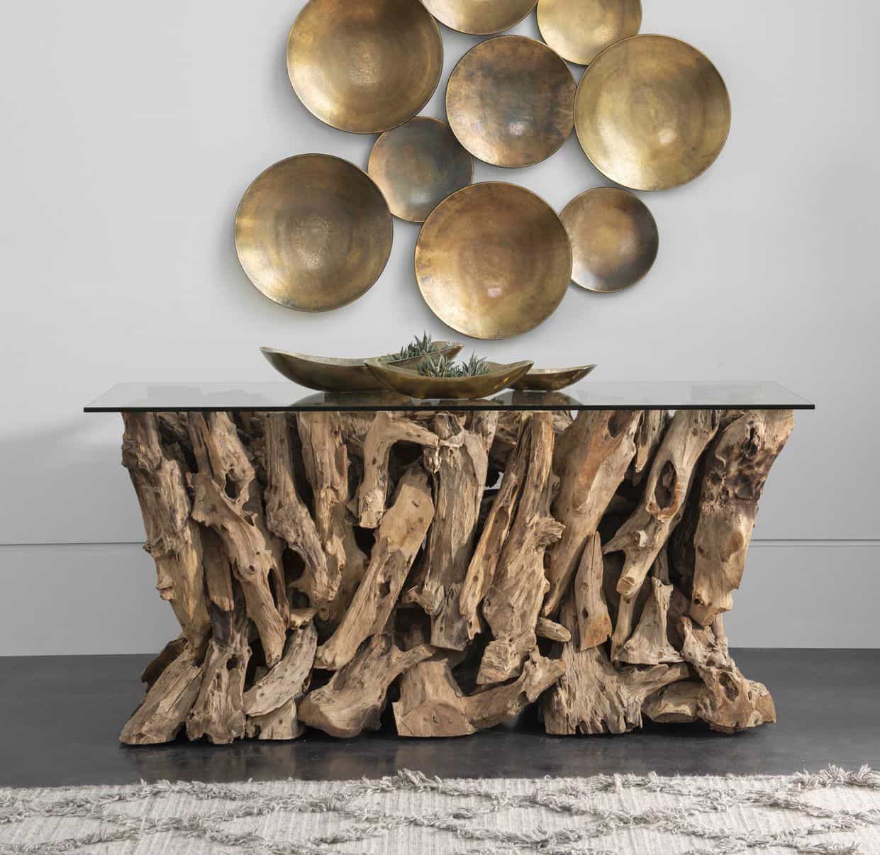 Teak Root Console Tables