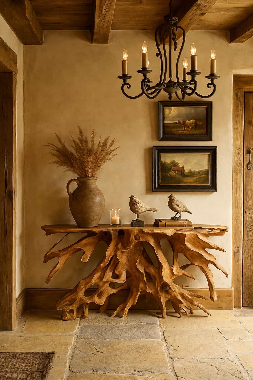 Teak Root Console Tables