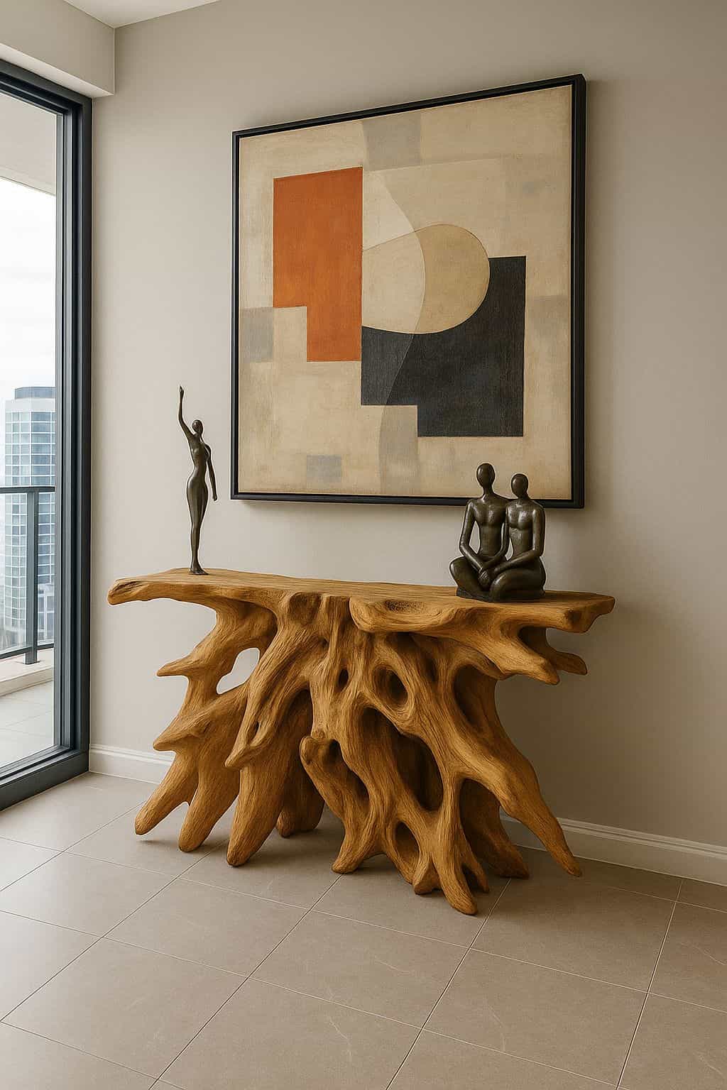 Teak Root Console Tables