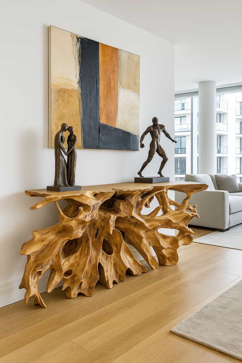 Teak Root Console Tables