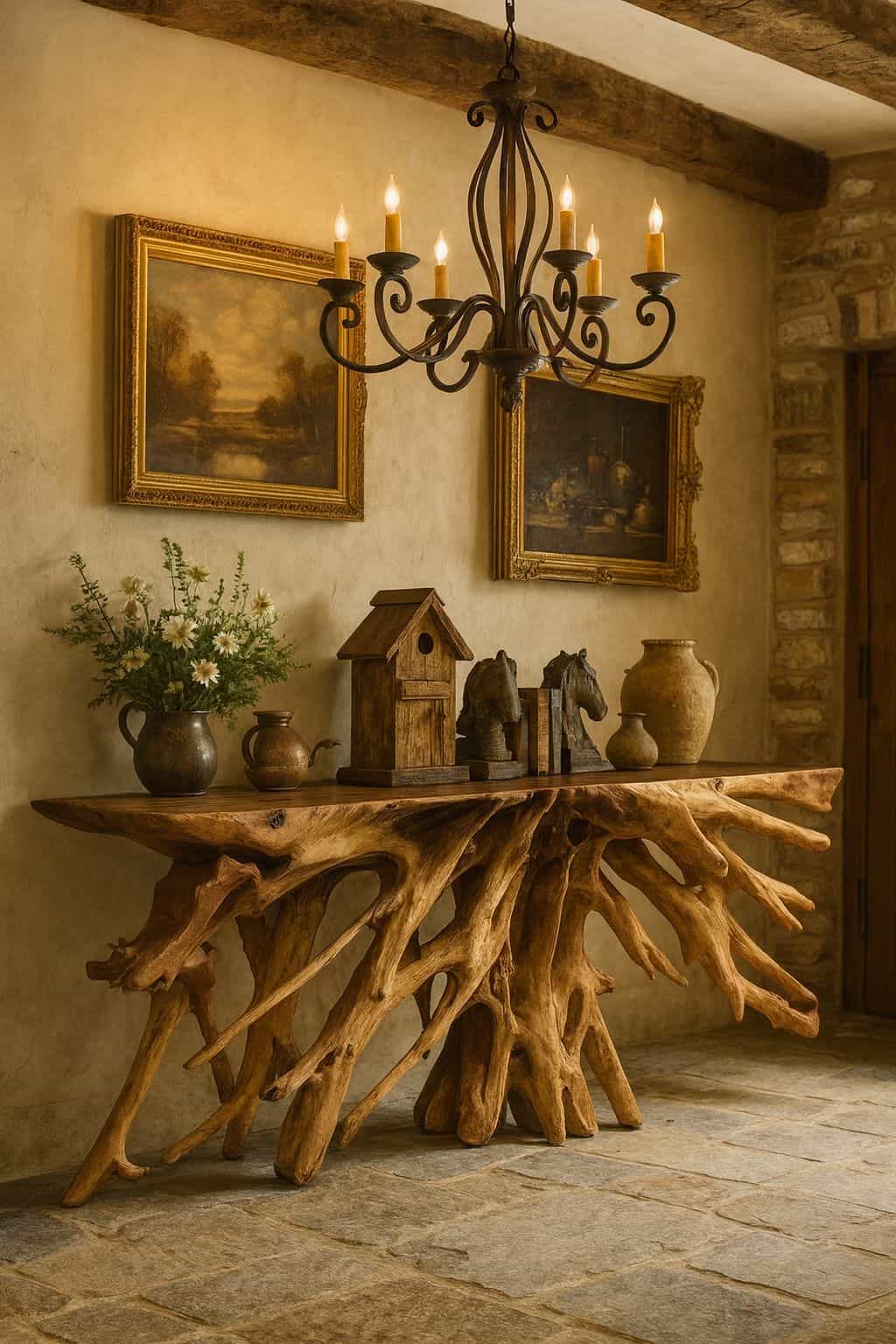 Teak Root Console Tables