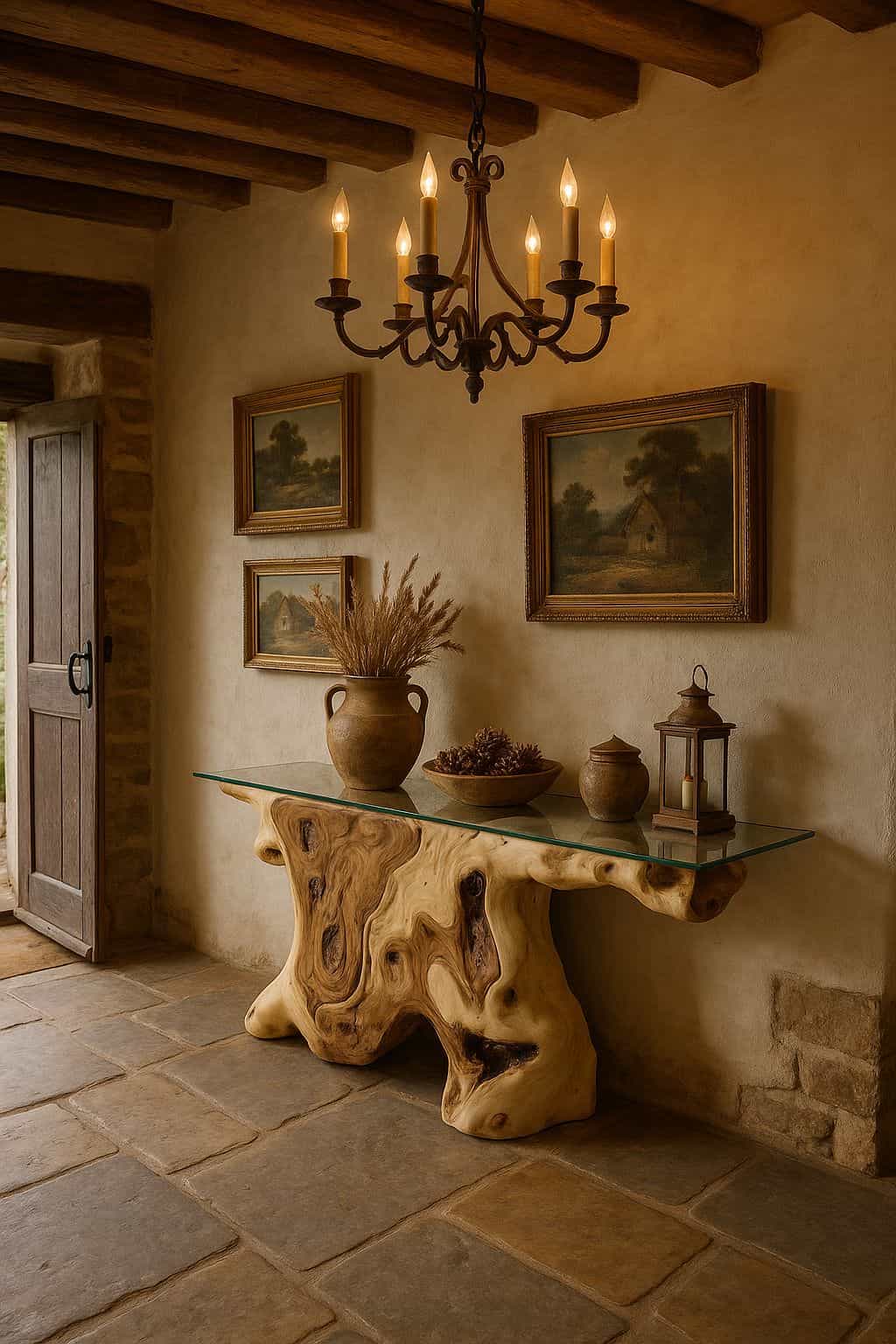 Teak Root Console Tables