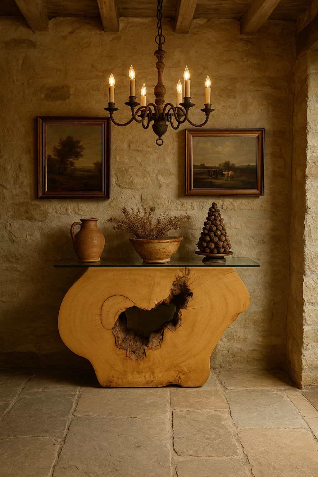 Teak Root Console Tables